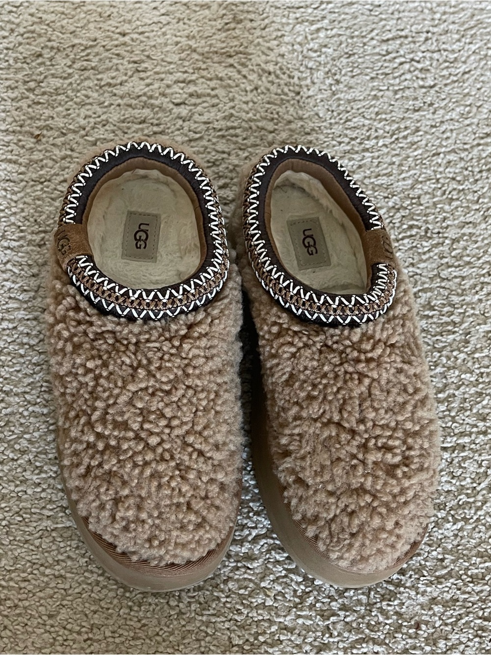 UGG Women's Maxi Curly Tazz Platform Sand Slippers Shoes 1167770 SIZE 7
